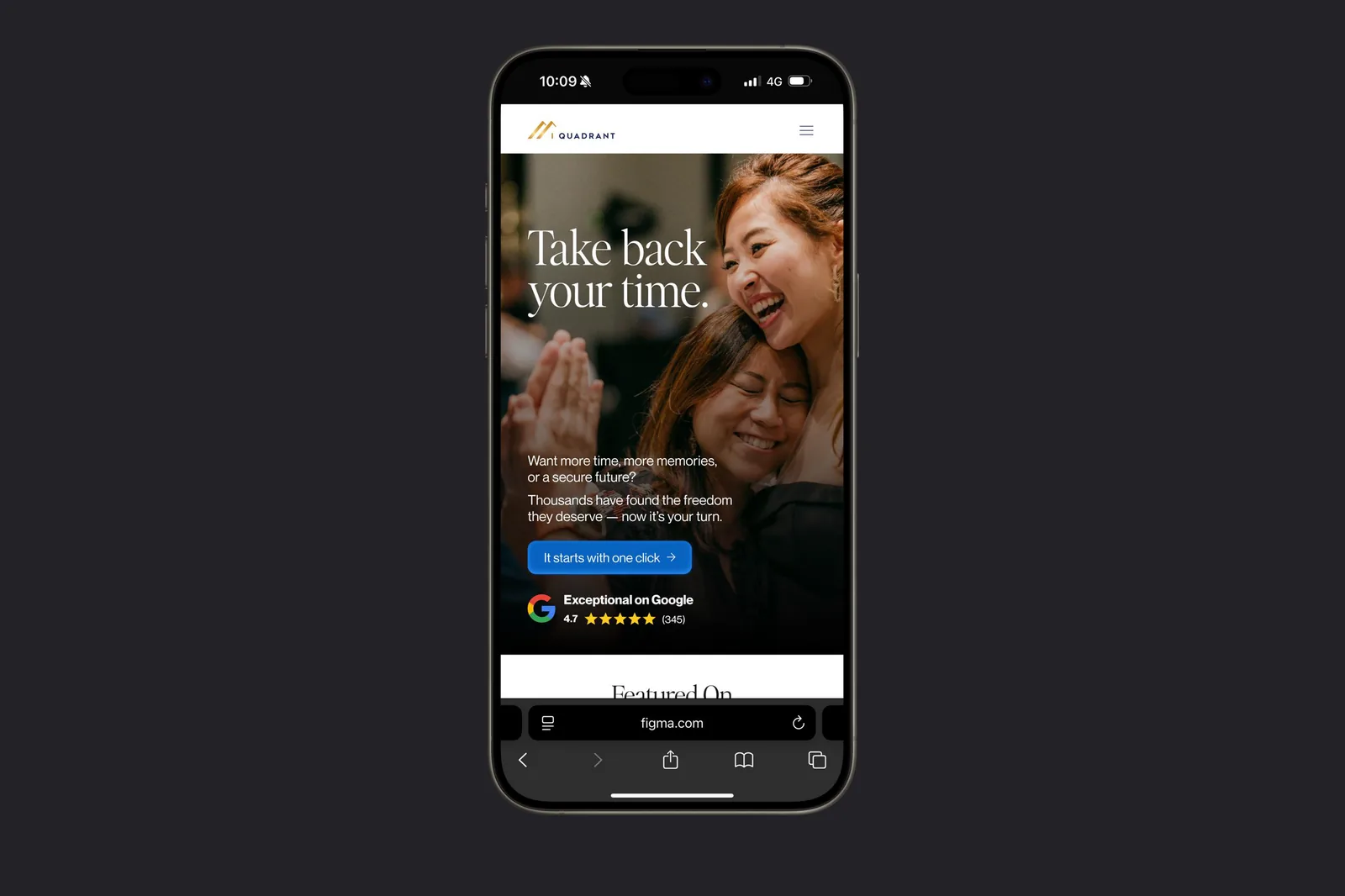 Homepage redesign shown on a phone