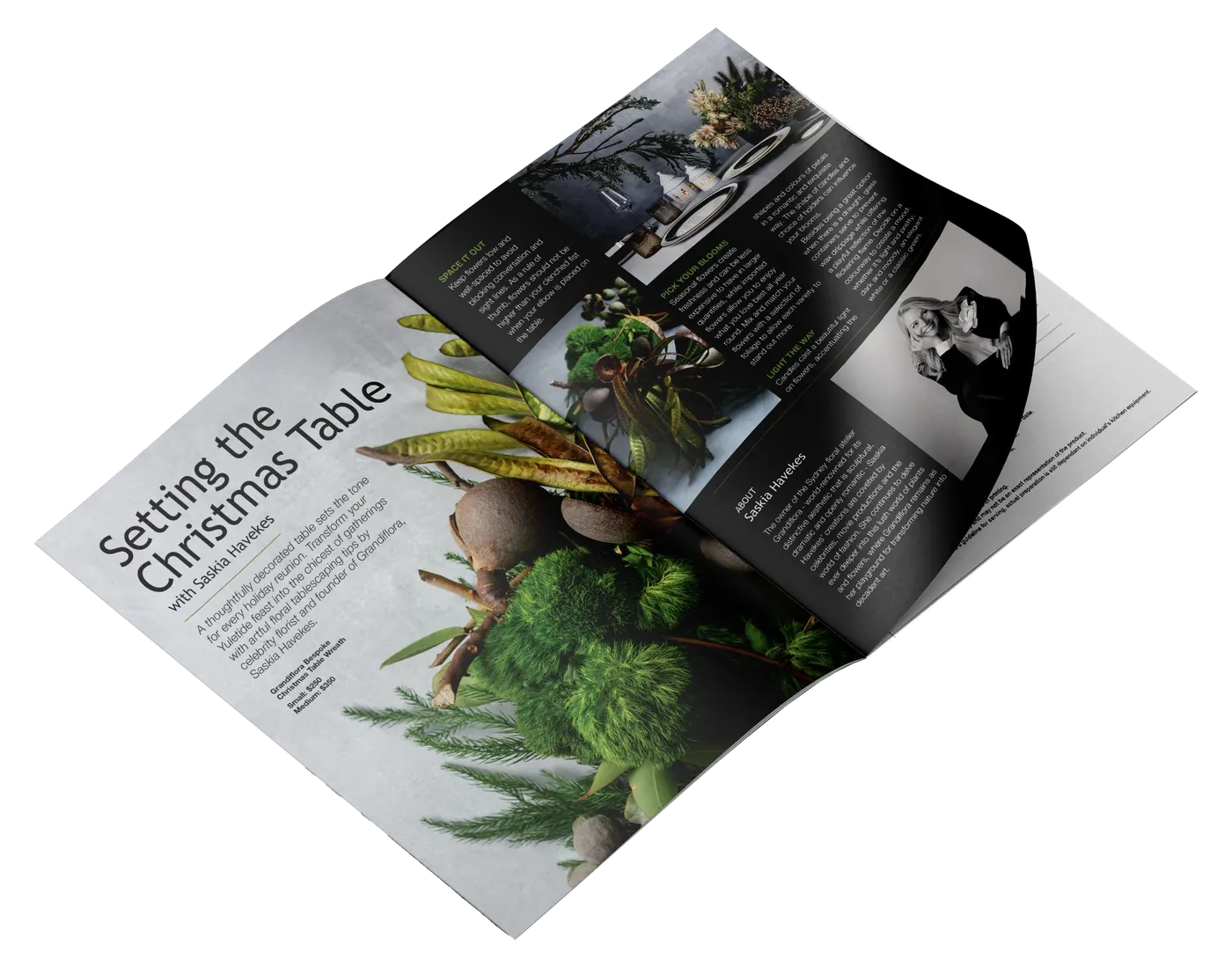 A catalogue spread titled Setting the Christmas Table