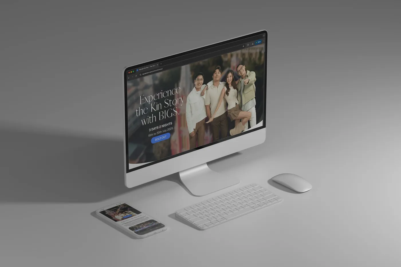 Landing page for an investor experience, shown on a desktop screen